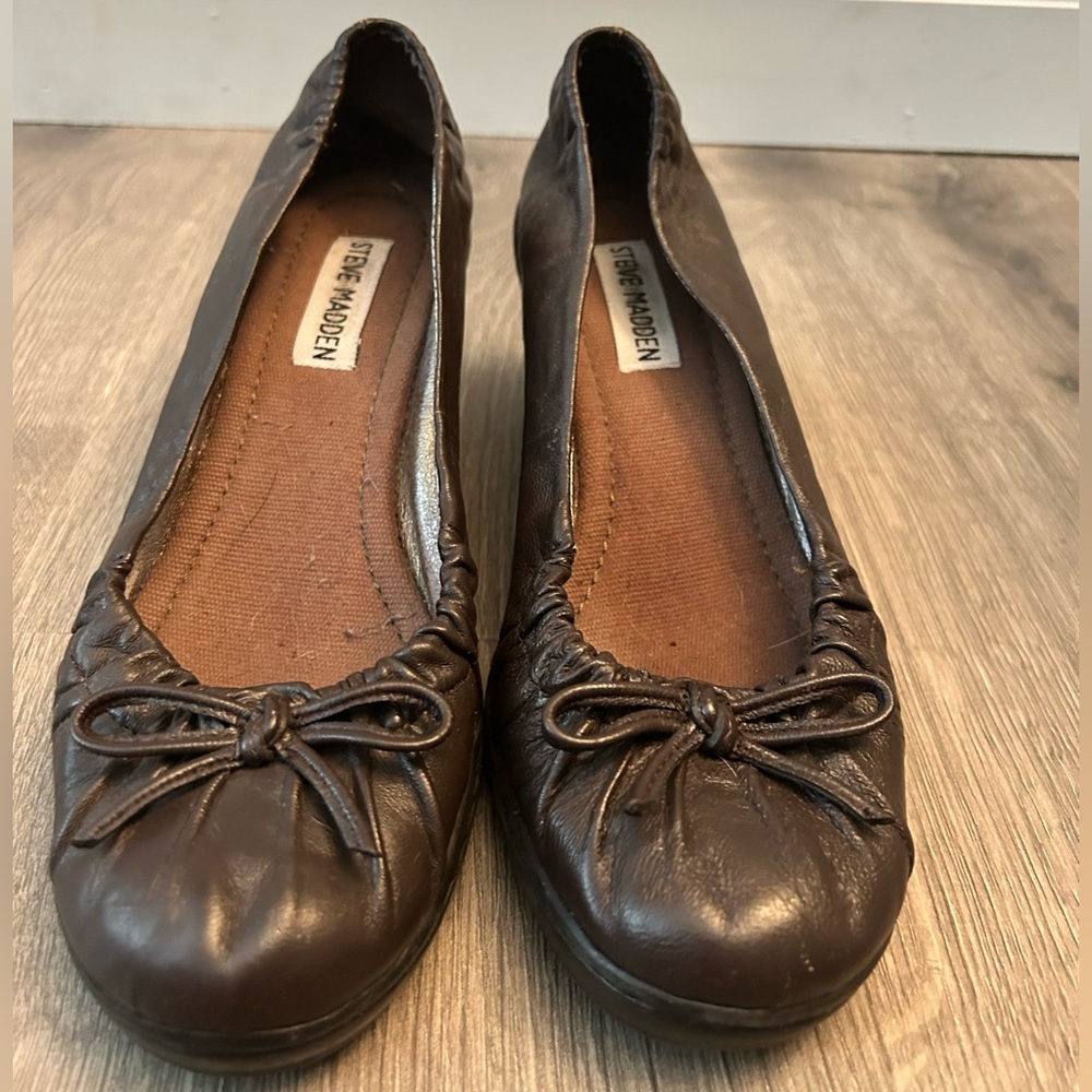 Steve Madden Dark Brown Leather wedges
